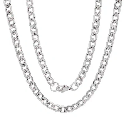 Fine Jewelry Mens Stainless Steel Hypoallergenic 24 Inch Curb Chain Necklace In Transparent