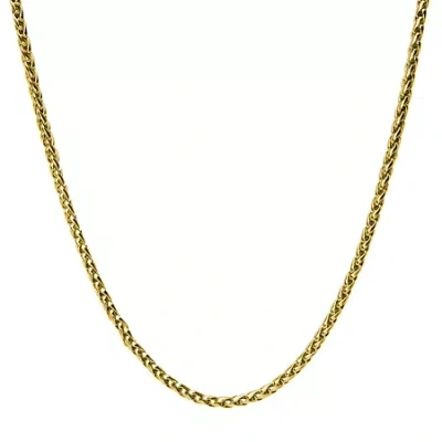 Fine Jewelry Mens Stainless Steel Hypoallergenic 24 Inch Wheat Chain Necklace In Transparent