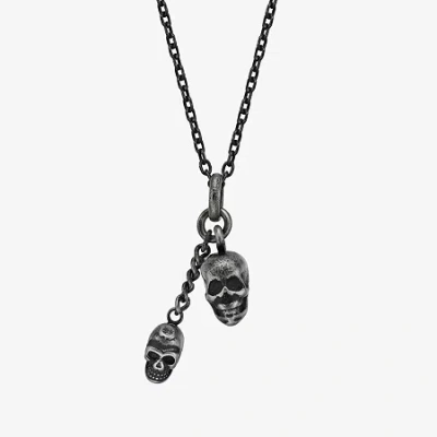 Fine Jewelry Mens Stainless Steel Skull 24 Inch Pendant Necklace In Transparent