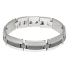 Fine Jewelry Mens Stainless Steel Solid 8 1/2 Inch Link Bracelet In Transparent