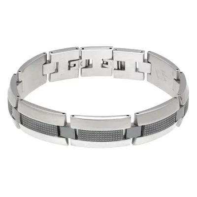 Fine Jewelry Mens Stainless Steel Solid 8 1/2 Inch Link Bracelet In Transparent