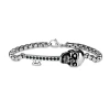 Fine Jewelry Mens Stainless Steel Solid 8 1/2 Inch Link Bracelet In Transparent