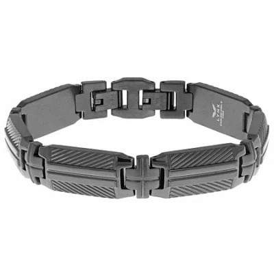 Fine Jewelry Mens Stainless Steel Solid 8 1/2 Inch Link Bracelet In Transparent