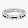 Fine Jewelry Mens Stainless Steel Solid 8 1/2 Inch Link Bracelet In Transparent