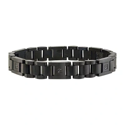 Fine Jewelry Mens Stainless Steel Solid 8 1/2 Inch Link Bracelet In Transparent