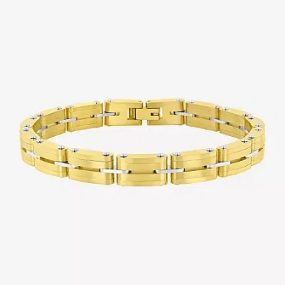 Fine Jewelry Mens Stainless Steel Solid 8 1/2 Inch Link Bracelet In White