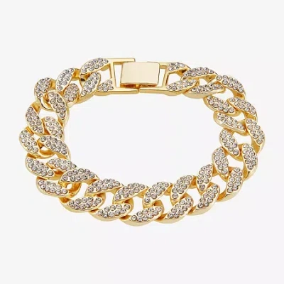 Fine Jewelry Mens Stainless Steel Solid Curb Chain Bracelet In Transparent