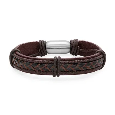 Fine Jewelry Mens Stainless Steel Strand Bracelet In Transparent