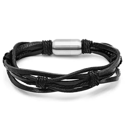 Fine Jewelry Mens Stainless Steel Wrap Bracelet In Brown