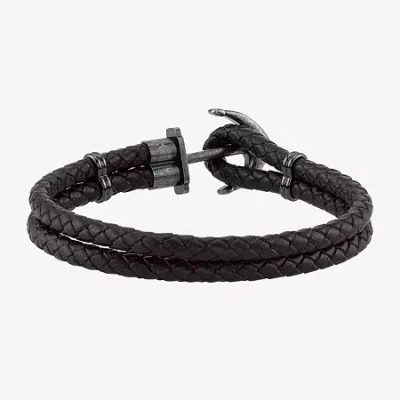Fine Jewelry Mens Stainless Steel Wrap Bracelet In Black