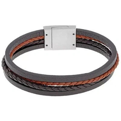 Fine Jewelry Mens Stainless Steel Wrap Bracelet In Transparent