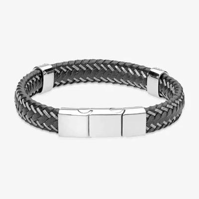 Fine Jewelry Mens Stainless Steel Wrap Bracelet In Transparent