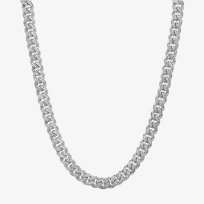 Fine Jewelry Mens Sterling Silver 22 Inch Link Chain Necklace In Transparent
