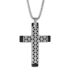 Fine Jewelry Mens Sterling Silver Cross 24 Inch Pendant Necklace In Transparent