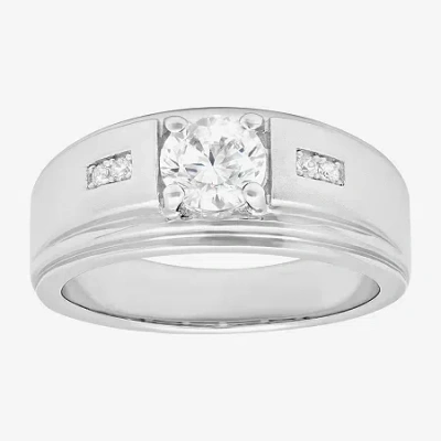Fine Jewelry Mens Sterling Silver Cubic Zirconia Ring In White