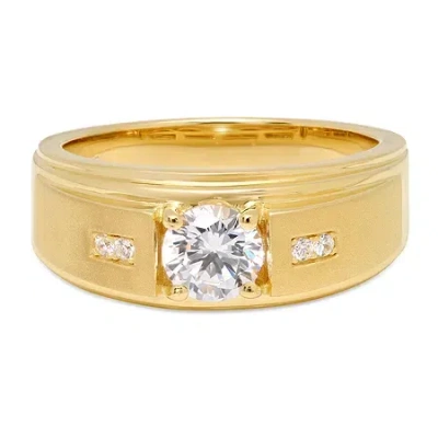 Fine Jewelry Mens Sterling Silver Cubic Zirconia Ring In Gold