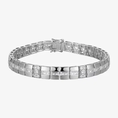 Fine Jewelry Mens Sterling Silver Solid Round 8 1/2 Inch Link Bracelet In Transparent
