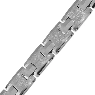 Fine Jewelry Mens Tungsten Solid 8 1/2 Inch Link Bracelet In Transparent
