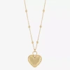 Fine Jewelry Mia Oro Womens 14k Gold Heart 18 Inch Pendant Necklace In Transparent
