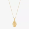 Fine Jewelry Miraculous Medal Girls 14k Gold Oval 13 Inch Pendant Necklace In Gold