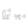 Fine Jewelry Mismatched "love" Diamond Accent Natural White Diamond Sterling Silver 23mm Stud Earrings In Silver
