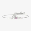 Fine Jewelry Mom Womens Lab Created Pink Sapphire Sterling Silver Heart Bolo Bracelet In Transparent