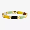 Fine Jewelry Multi-color Jade Bracelet 14k/sterling Silver In Transparent