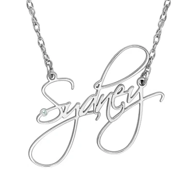 Fine Jewelry New White Diamond Accent Name Necklaces