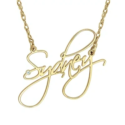 Fine Jewelry New White Diamond Accent Name Necklaces In Yellow