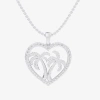 Fine Jewelry Palm Tree (g-h / Si1-si2) Womens 1/3 Ct. T.w. Lab Grown White Diamond 10k White Gold Heart 18 Inch P In Transparent
