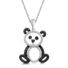 Fine Jewelry Panda Womens 1/10 Ct. T.w. Natural Black Diamond Sterling Silver 18 Inch Pendant Necklace In Black