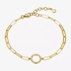 Fine Jewelry Paris 1901 By Charles Garnier Womens 18k Gold Over Silver Solid 7 Inch Link Bracelet In Transparent