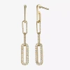 Fine Jewelry Paris 1901 By Charles Garnier Womens Cubic Zirconia 18k Gold Over Silver Drop Earrings In Transparent