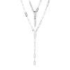 Fine Jewelry Paris 1901 By Charles Garnier Womens White Cubic Zirconia Sterling Silver 18 Inch Y Necklace In Transparent