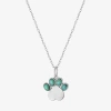 Fine Jewelry Paw Print Womens Enhanced Blue Turquoise Sterling Silver 18 Inch Pendant Necklace In Transparent
