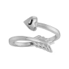Fine Jewelry Personalized 10k White Gold Bypass Arrow Initial Ring In White