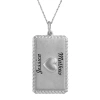 Fine Jewelry Personalized 10k White Gold Rectangular Puffed Heart With Names Pendant Necklace In White