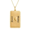 Fine Jewelry Personalized 10k Yellow Gold Rectangular Puffed Heart Pendant Necklace In Yellow