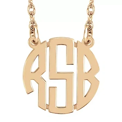 Fine Jewelry Personalized 10mm Block Monogram Necklace In Pink