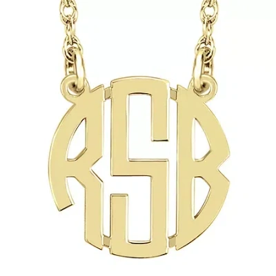 Fine Jewelry Personalized 10mm Block Monogram Necklace In Yellow