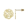 Fine Jewelry Personalized 10mm Script Monogram Earrings In Yellow
