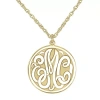 Fine Jewelry Personalized 14k Gold Over Silver 20mm Monogram Round Pendant Necklace In Yellow