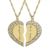 Fine Jewelry Personalized 14k Gold Over Silver Couple's Name Heart Pendant Necklaces In Yellow