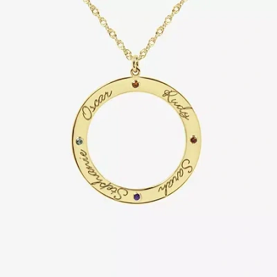Fine Jewelry Personalized 14k Gold Over Silver Pendant Necklace In Yellow