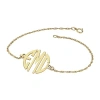 Fine Jewelry Personalized 14k Gold Over Sterling Silver 20mm Monogram Bracelet In Yellow