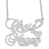 Fine Jewelry Personalized 14k Gold Over Sterling Silver Couples Necklace In White