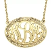 Fine Jewelry Personalized 14k Gold Over Sterling Silver Family Name And Monogram Necklace In Yellow