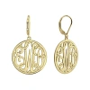 Fine Jewelry Personalized 14k Gold Over Sterling Silver Monogram Drop Earrings In Yellow