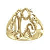 Fine Jewelry Personalized 14k Gold Over Sterling Silver Monogram Ring In Yellow
