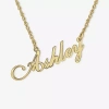 Fine Jewelry Personalized 14k Gold Over Sterling Silver Script Name Necklace In Yellow